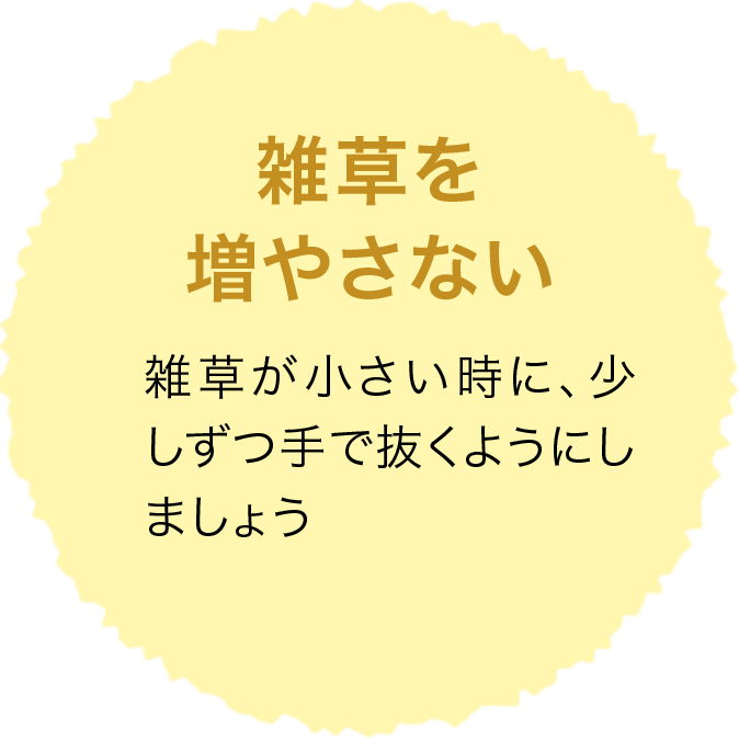 雑草を増やさない