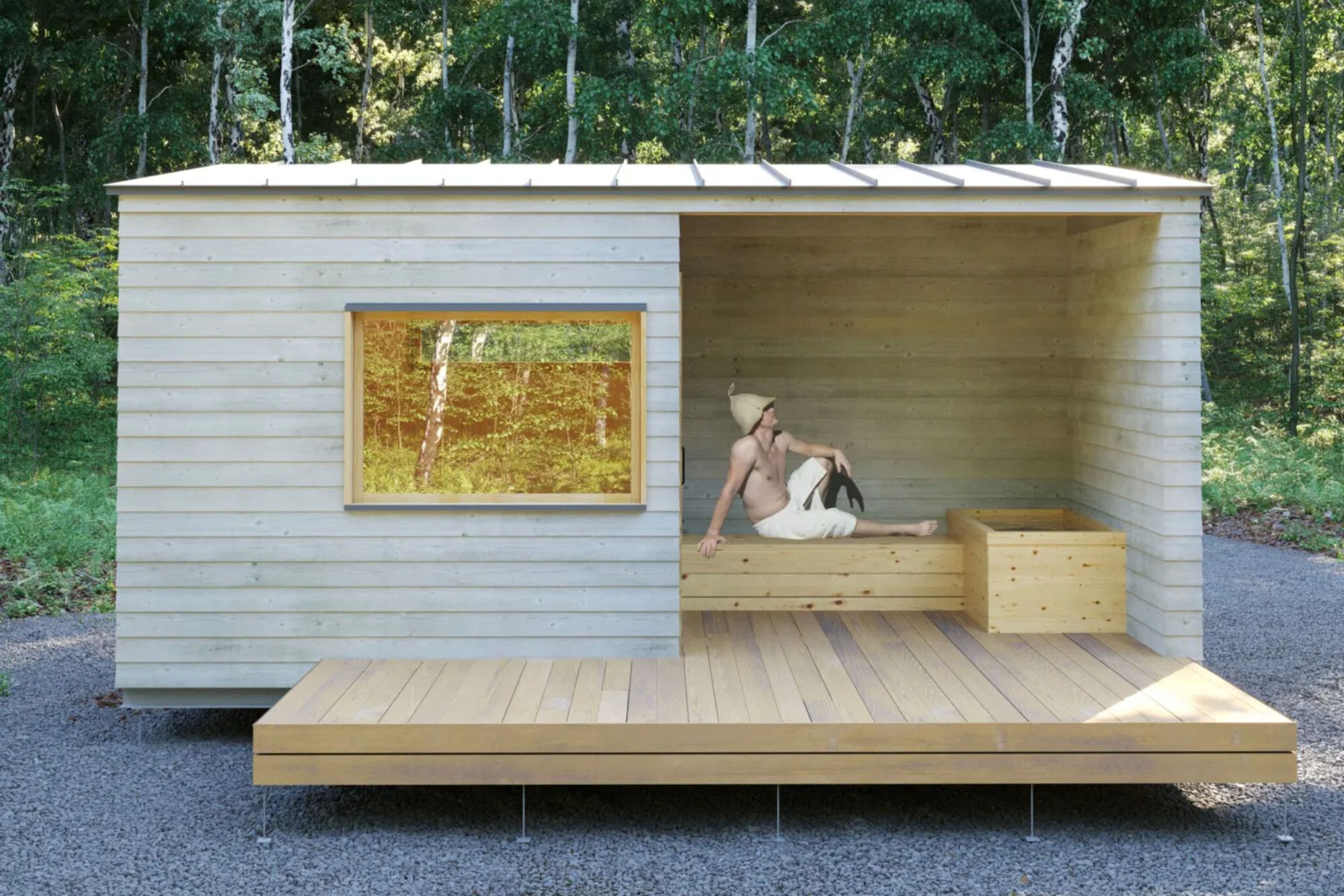 トレーラーハウス 小屋 動かせる コダマベース　Kodamabase 別荘 サウナ コテージ アトリエ ショップ 浴槽付きサウナ 事務所 サロン 敷地内別居