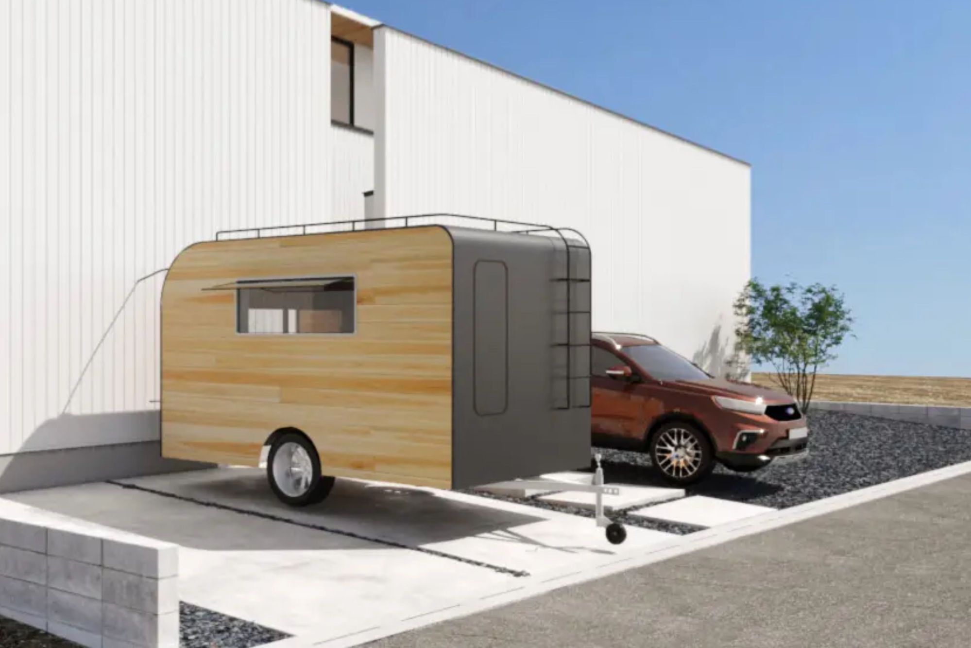 トレーラーハウス 小屋 キャンプ サウナ 木製 檜 ヒノキ けん引免許不要 アウトドア 別荘