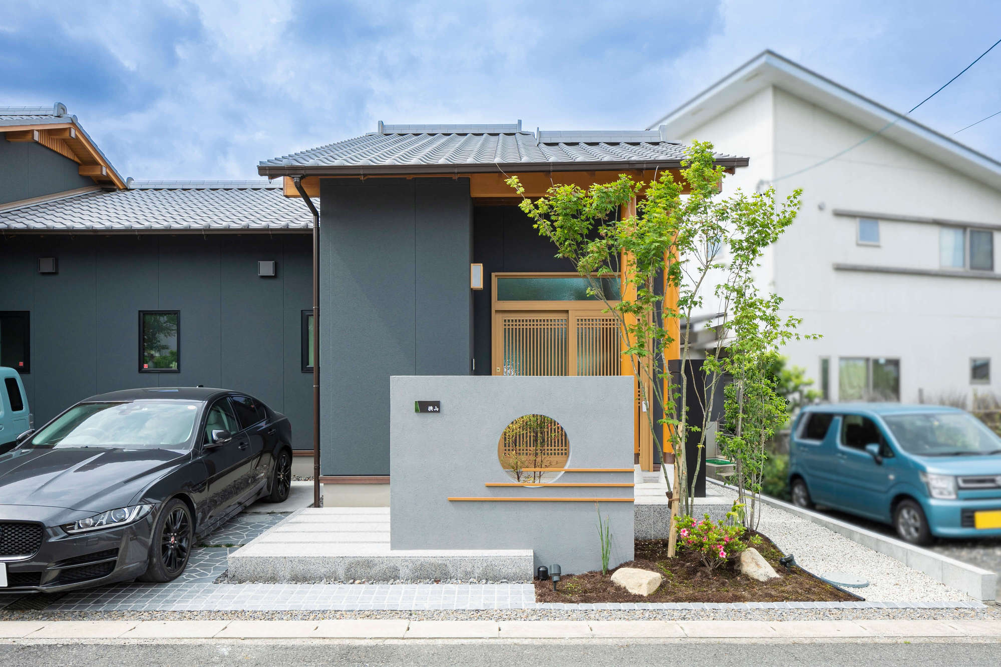 愛知県 刈谷市 和風 平屋 新築 新築外構 坪庭 和モダン おしゃれ かっこいい デザイン