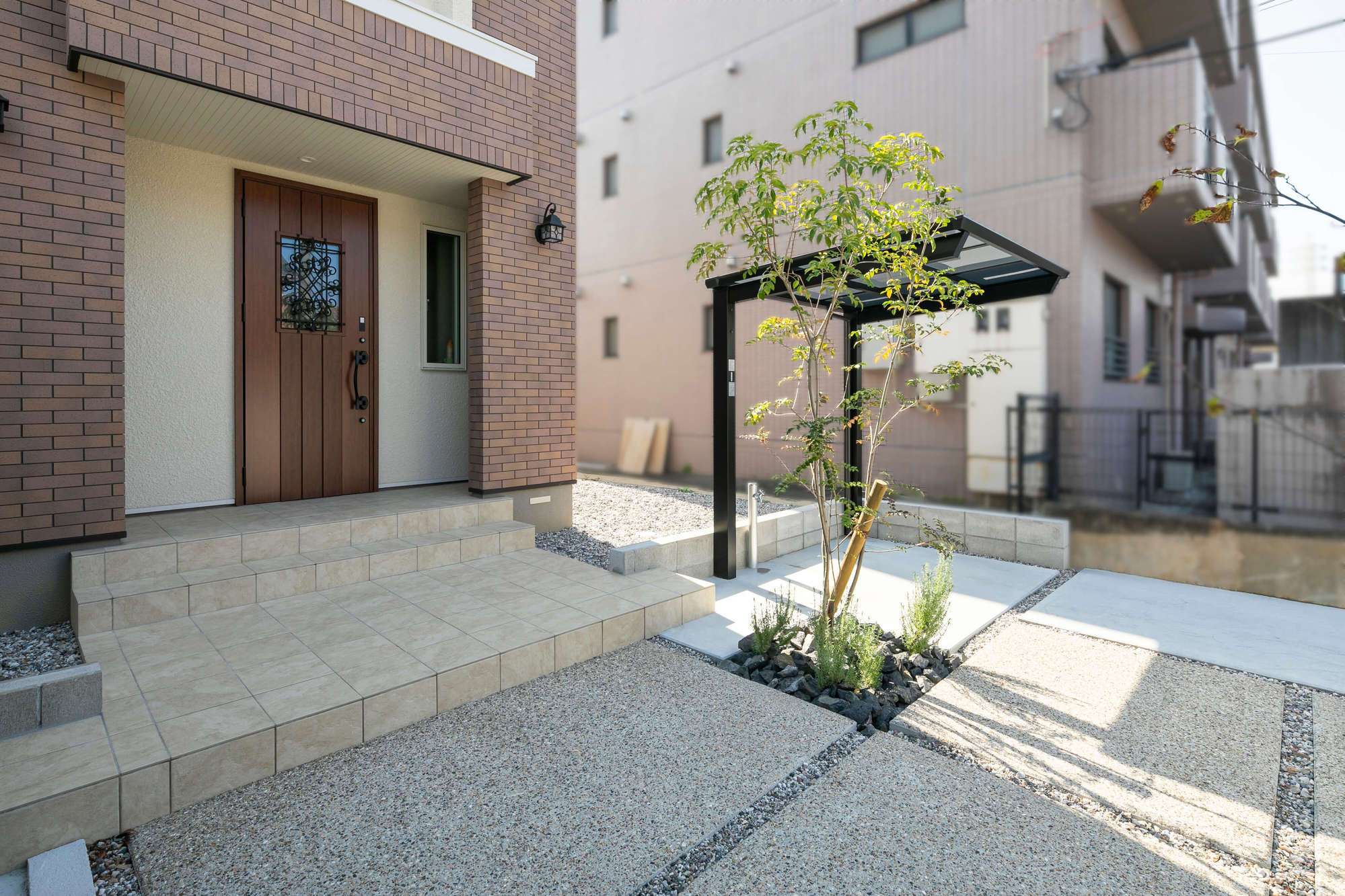 三井ホーム 新築外構 ナチュラル デザイン かわいい おしゃれ 愛知県 エクステリア 庭 ガーデンデザイン