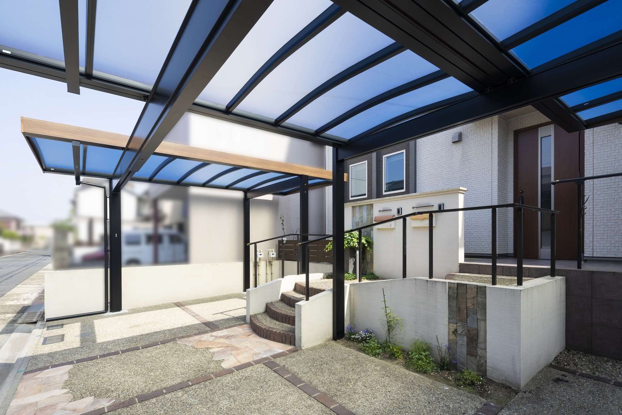 愛知県 名古屋市 リフォーム 外構 リフォーム外構 カーポート エクステリア おしゃれ 高級感 三協アルミ アゼスト デザイン