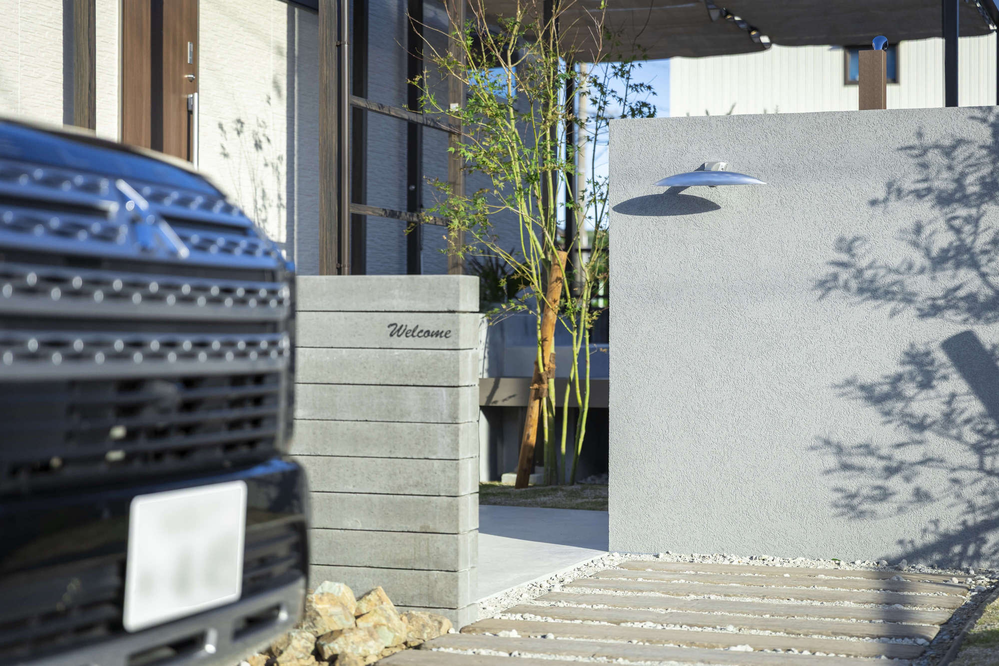 愛知県 新築外構 施工例 リゾート 外構 ガーデン トレーラーハウス レンタルスペース 別荘 パーゴラ ウッドデッキ おしゃれ ガーデンデザイン