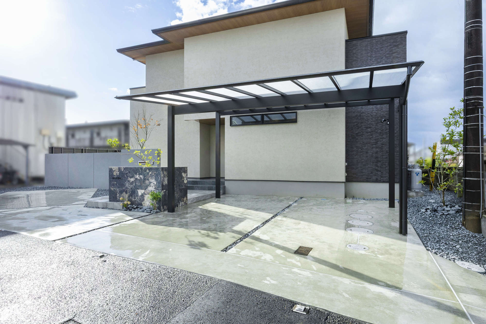 愛知県 名古屋市 一宮市 新築外構 おしゃれ かっこいい ドライガーデン タイル 高級感 住友林業