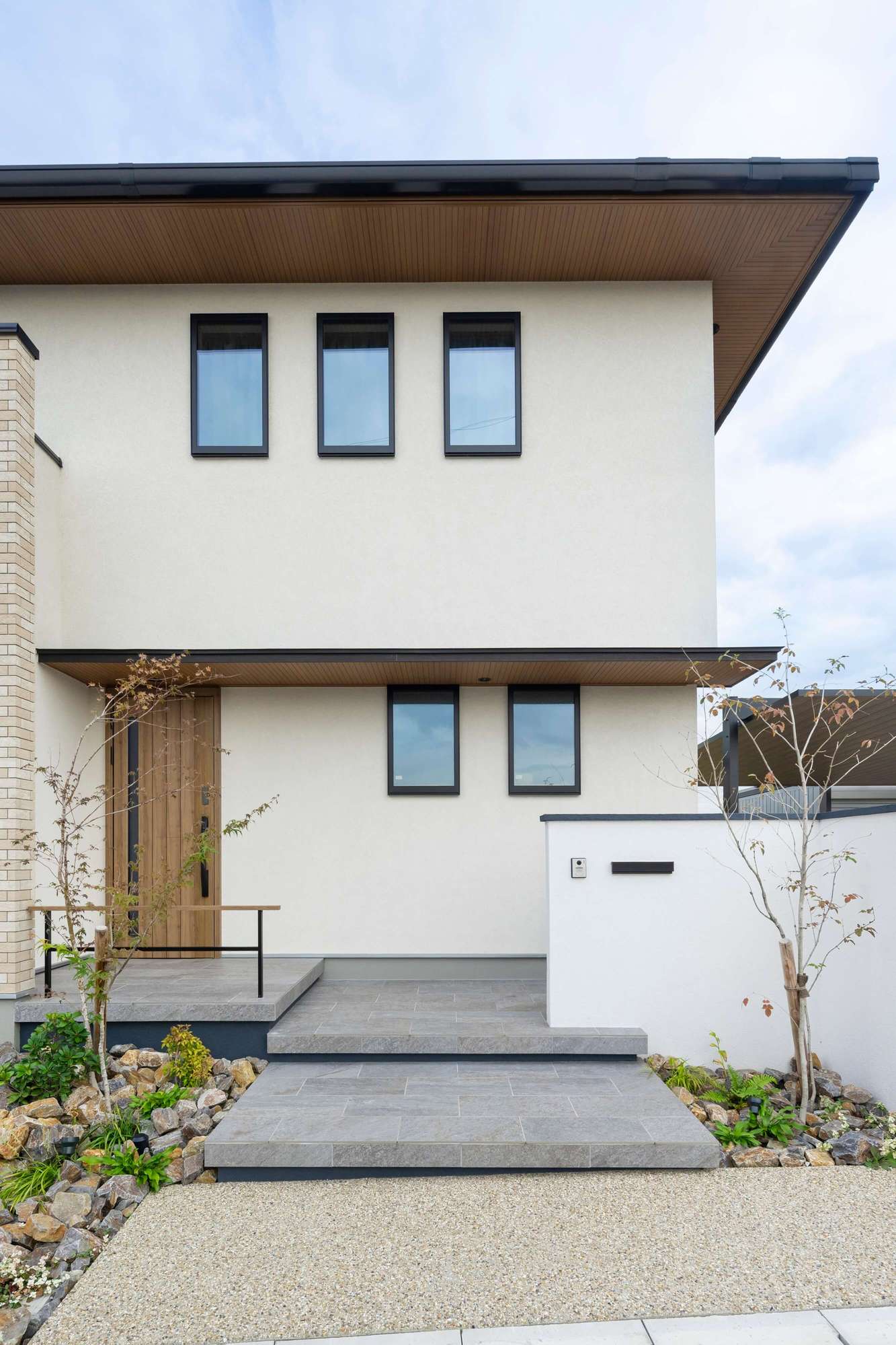 住友林業 新築外構 エクステリア 外構 デザイン ガーデンデザイン おしゃれ かっこいい ナチュラルモダン カーポート カーゲート 愛知県 名古屋市