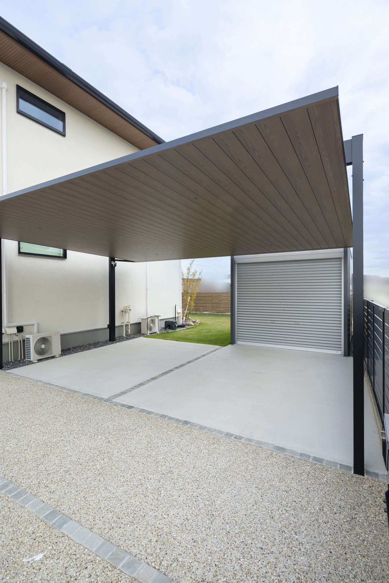 住友林業 新築外構 エクステリア 外構 デザイン ガーデンデザイン おしゃれ かっこいい ナチュラルモダン カーポート カーゲート 愛知県 名古屋市