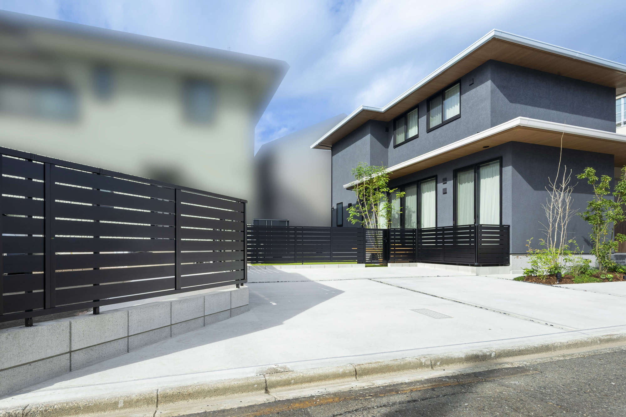 愛知県 名古屋市 新築外構 エクステリアデザイン 住友林業 角地 人工芝 ガーデンデザイン おしゃれ かっこいい モダン 和モダン ナチュラル 植栽