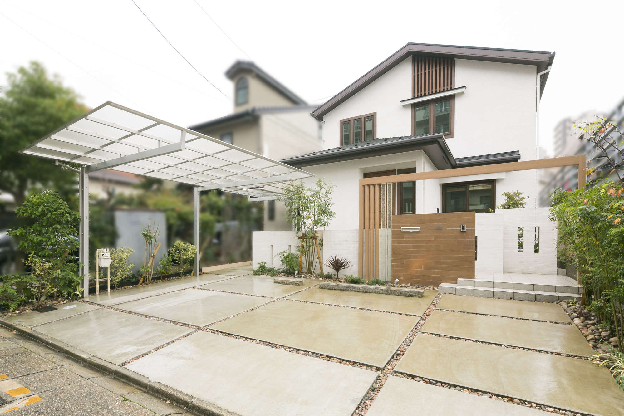 和モダン ナチュラルモダン 新築外構 建て替え 三井ホーム 愛知県 名古屋市