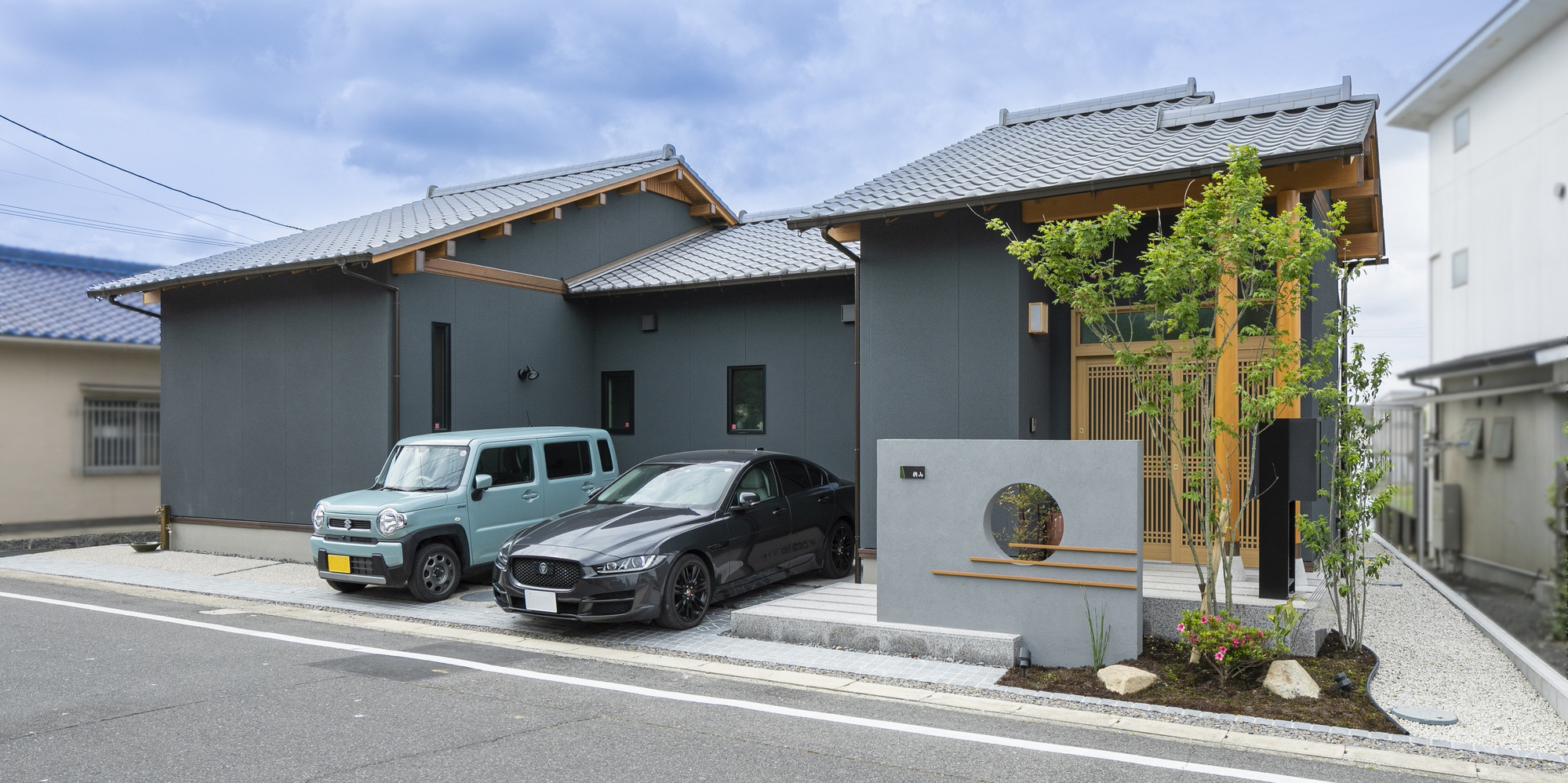 愛知県 刈谷市 和風 平屋 新築 新築外構 坪庭 和モダン おしゃれ かっこいい デザイン