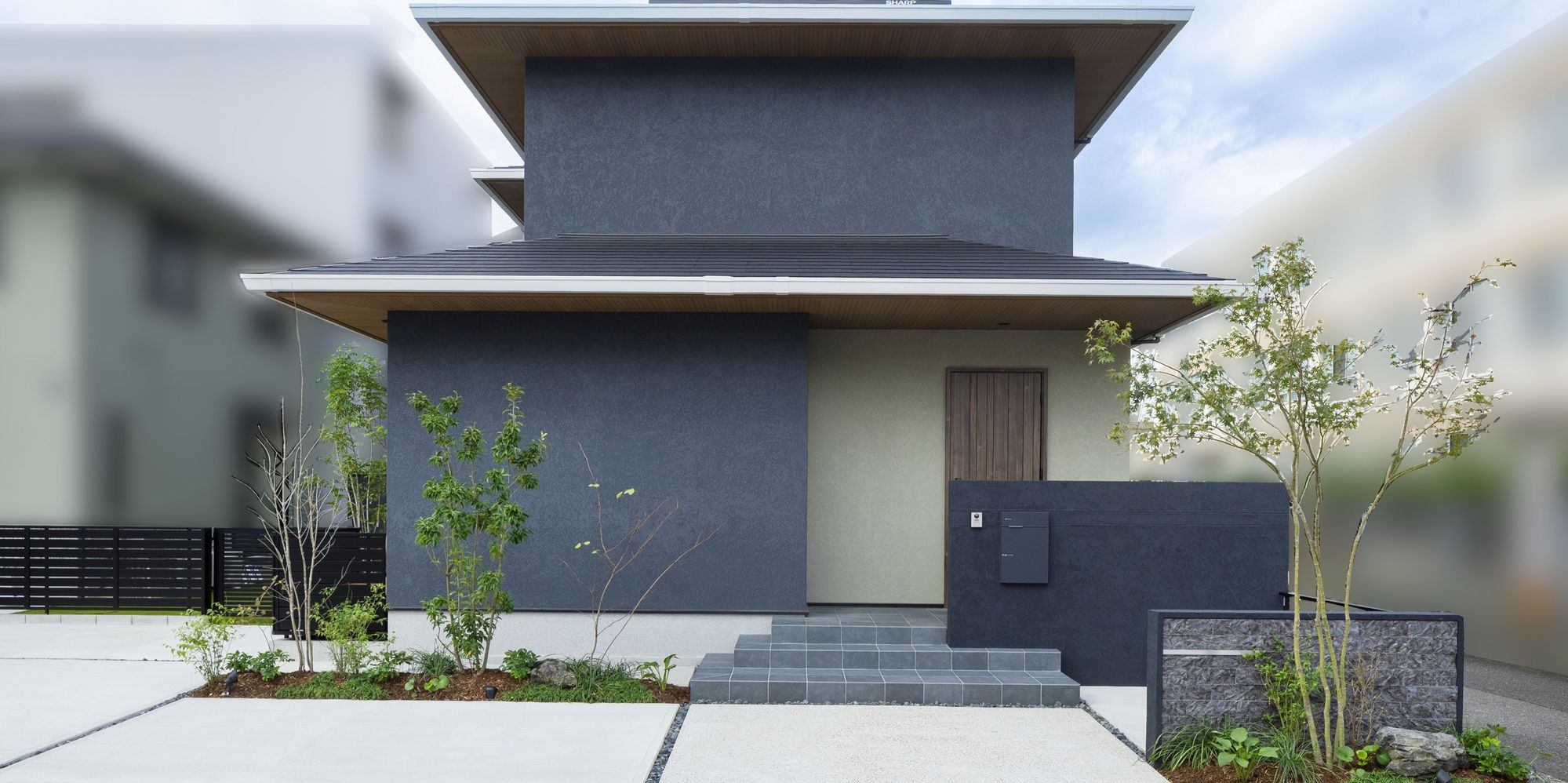 愛知県 名古屋市 新築外構 エクステリアデザイン 住友林業 角地 人工芝 ガーデンデザイン おしゃれ かっこいい モダン 和モダン ナチュラル 植栽